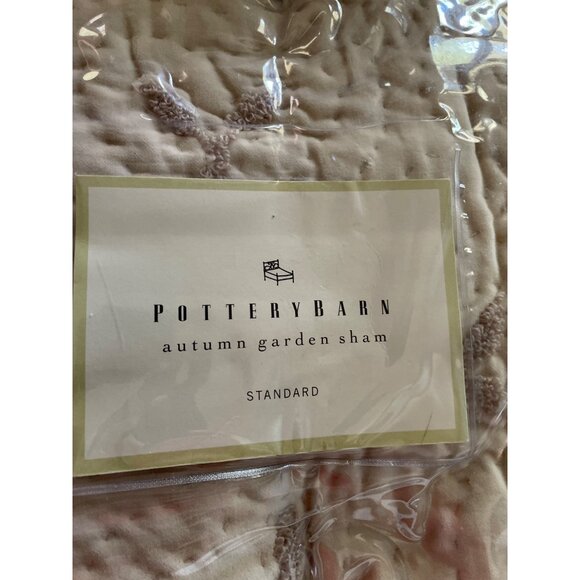 Pottery Barn Autumn Garden Sham Standard 100% Cotton Embroidered Beige Decorativ - Picture 2 of 7